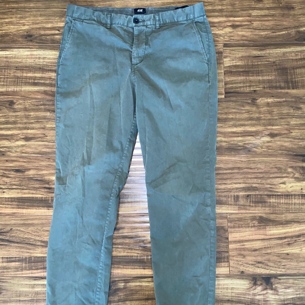 Olive Green Skinny Chino Pants
